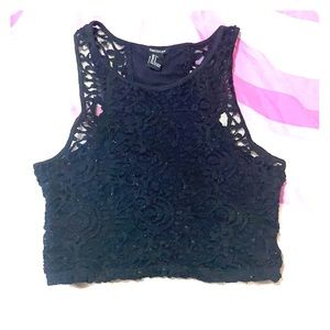 Simple black crop top